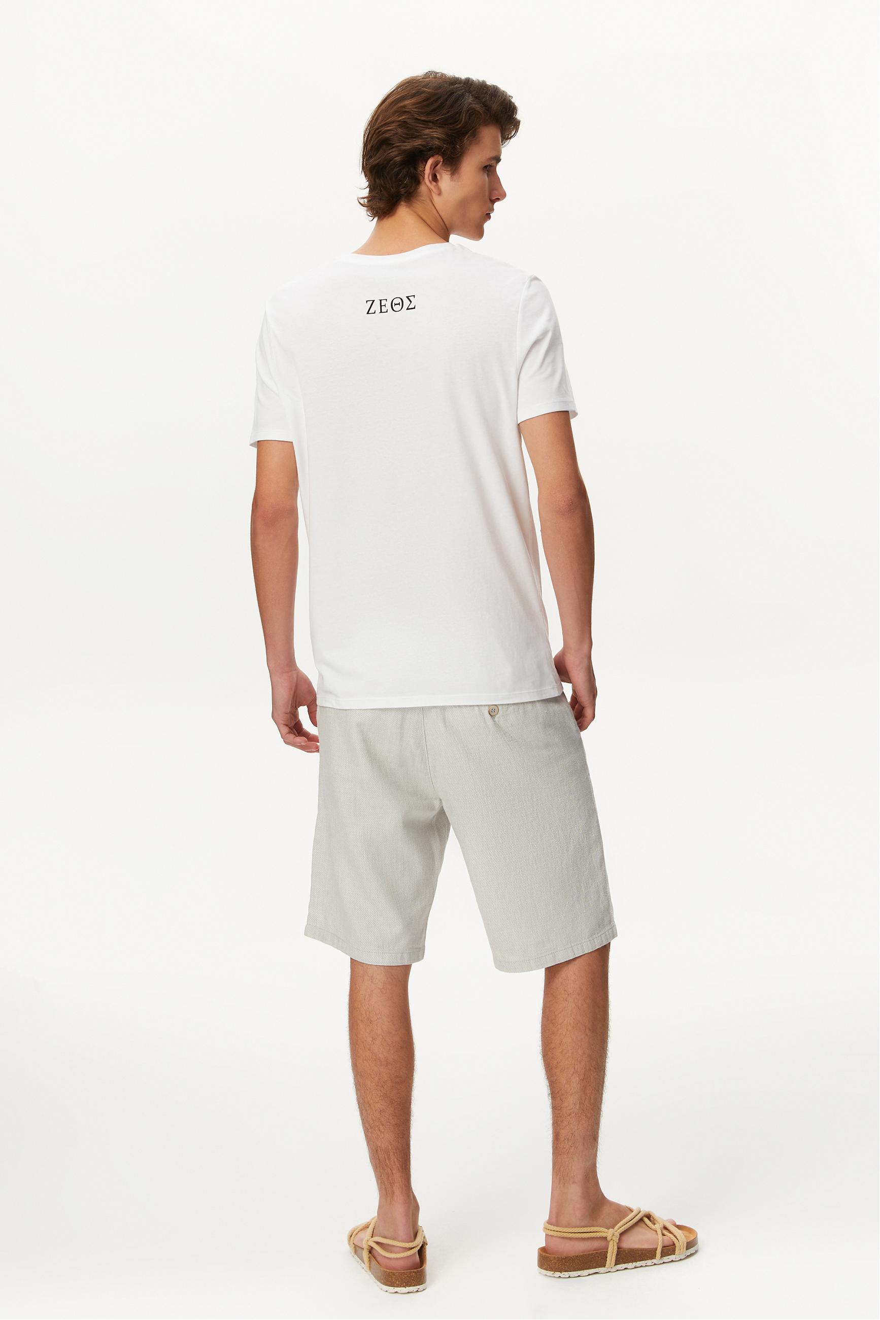 ZEUS BASKILI BİSİKLET YAKA KISA KOLLU T-SHIRT