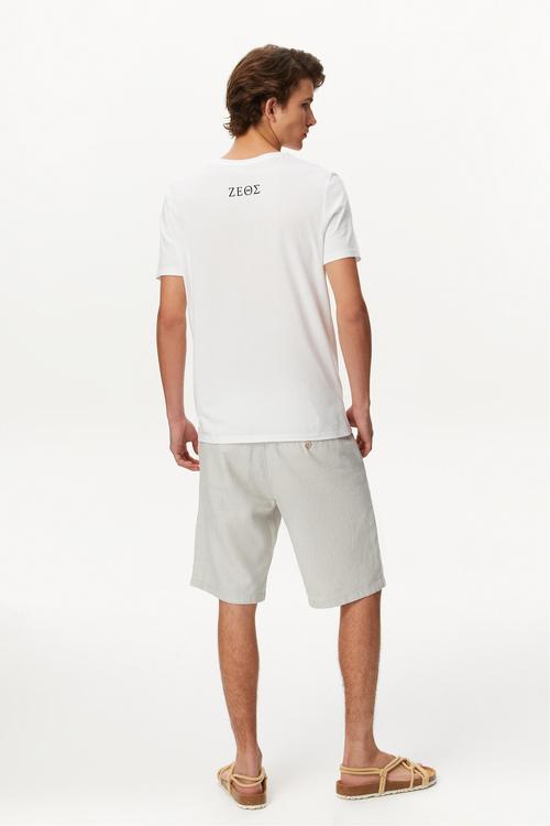  ZEUS BASKILI BİSİKLET YAKA KISA KOLLU T-SHIRT