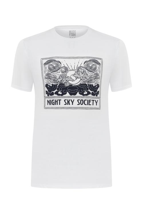  SLOGAN BASKILI BİSİKLET YAKA KISA KOLLU T-SHIRT