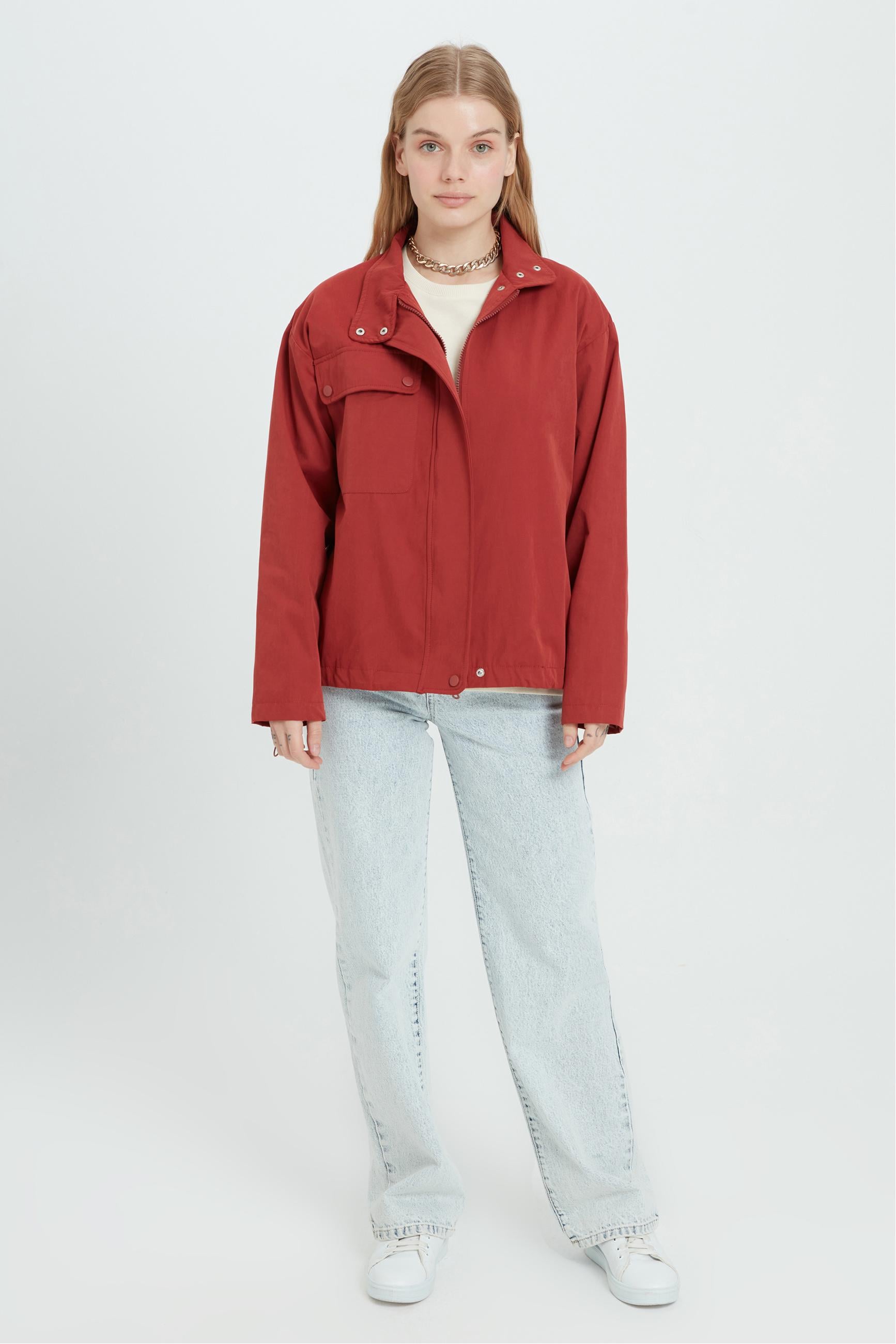 DİK YAKA KISA PARKA