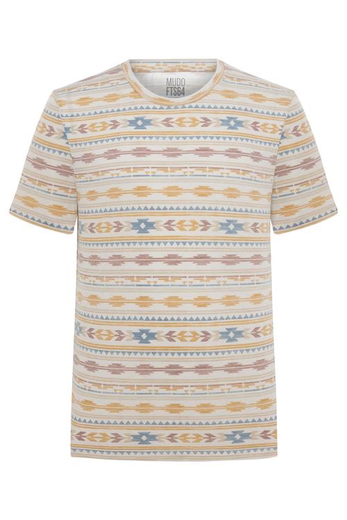  ETNİK DESENLİ BİSİKLET YAKA T-SHIRT