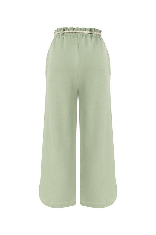  BELİ BAĞLAMALI GENİŞ PAÇA CROP PANTOLON