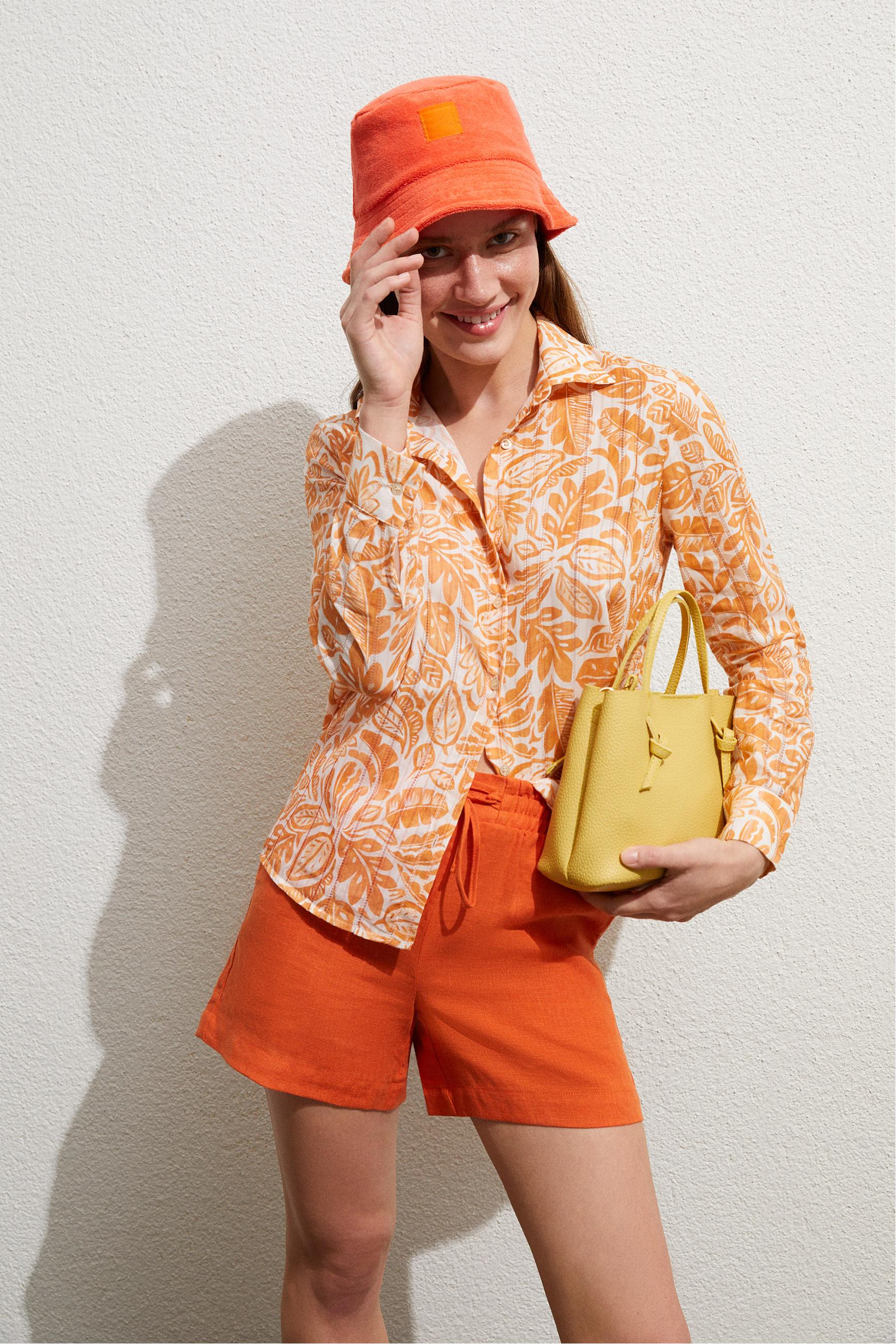 BAĞLAMA DETAYLI MİNİ KETEN ŞORT