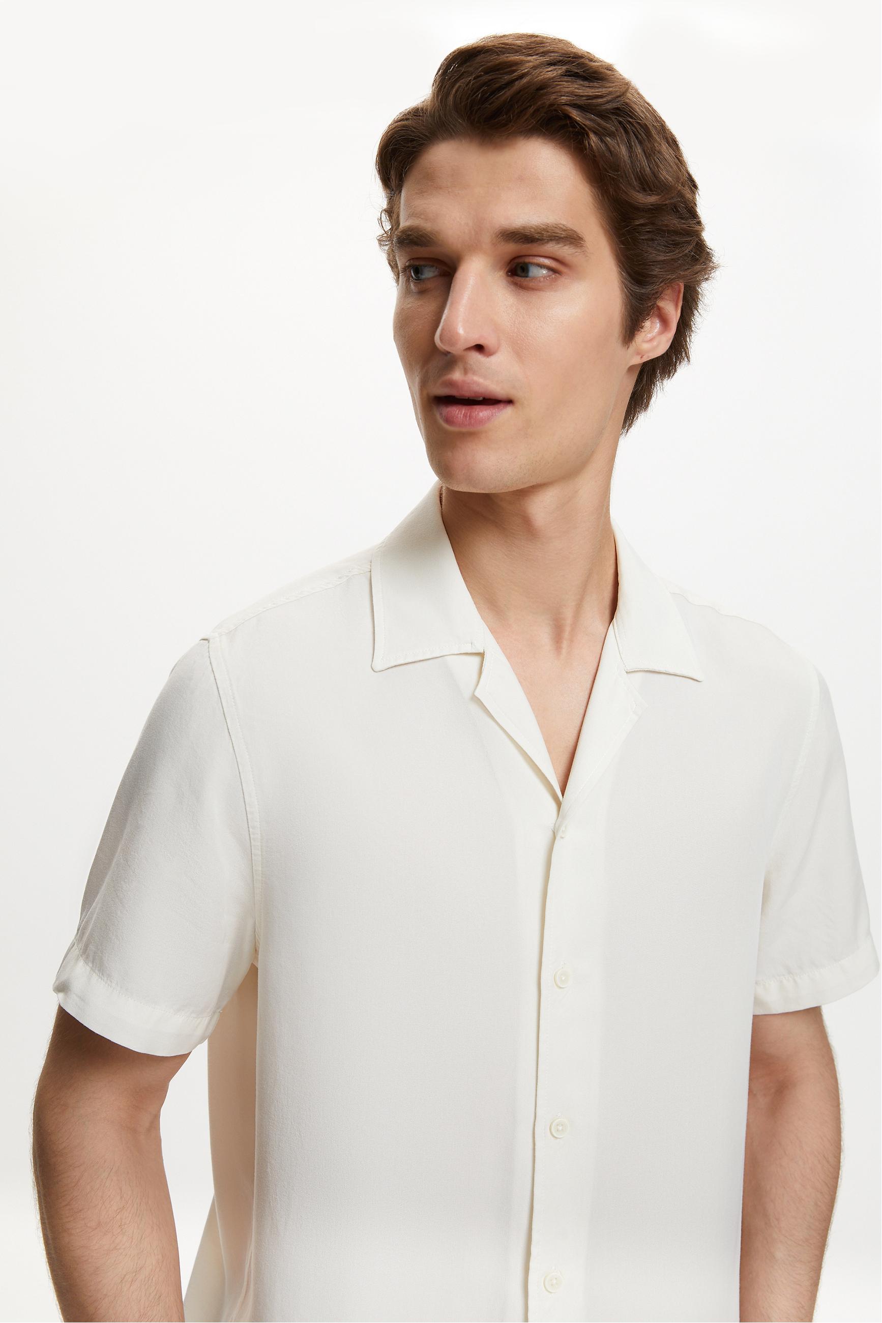 KISA KOLLU REGULAR FIT LİYOSEL GÖMLEK