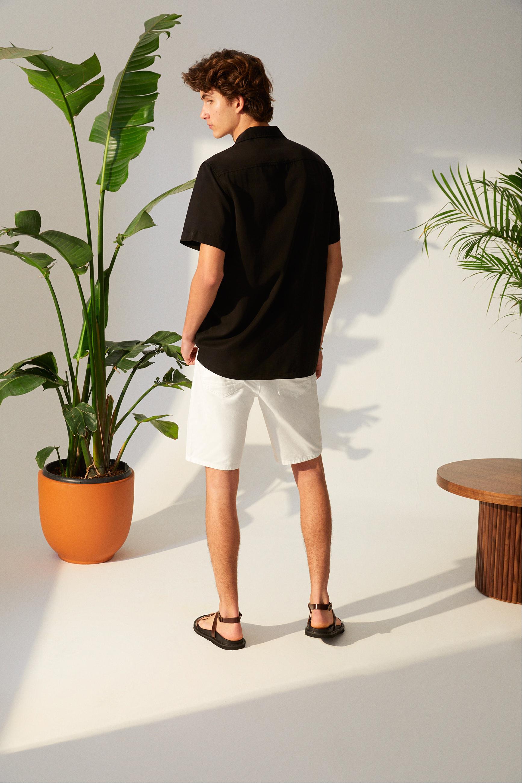 KISA KOLLU REGULAR FIT LİYOSEL GÖMLEK