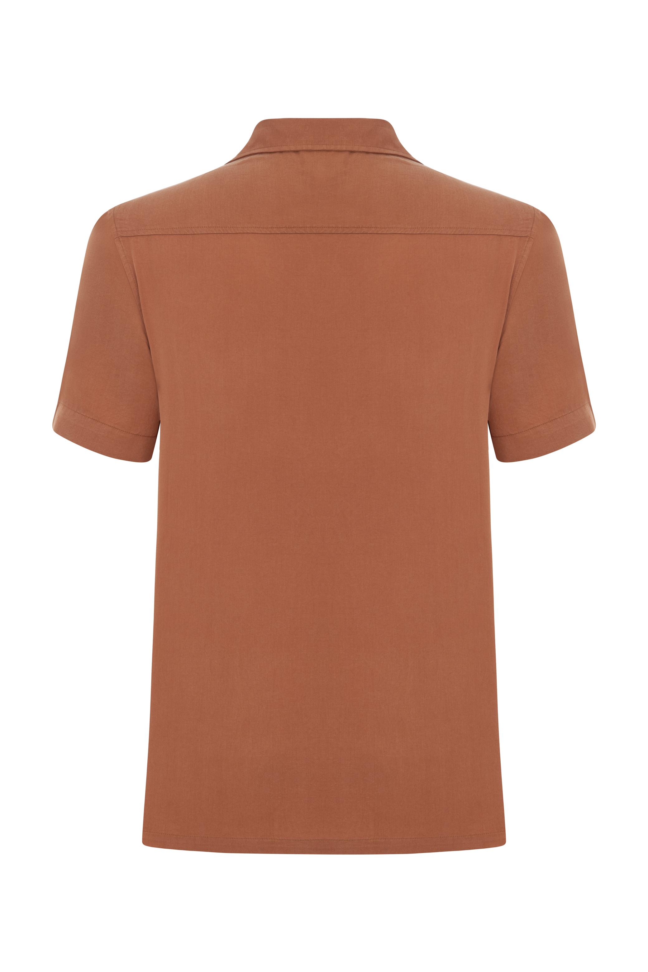 KISA KOLLU REGULAR FIT LİYOSEL GÖMLEK