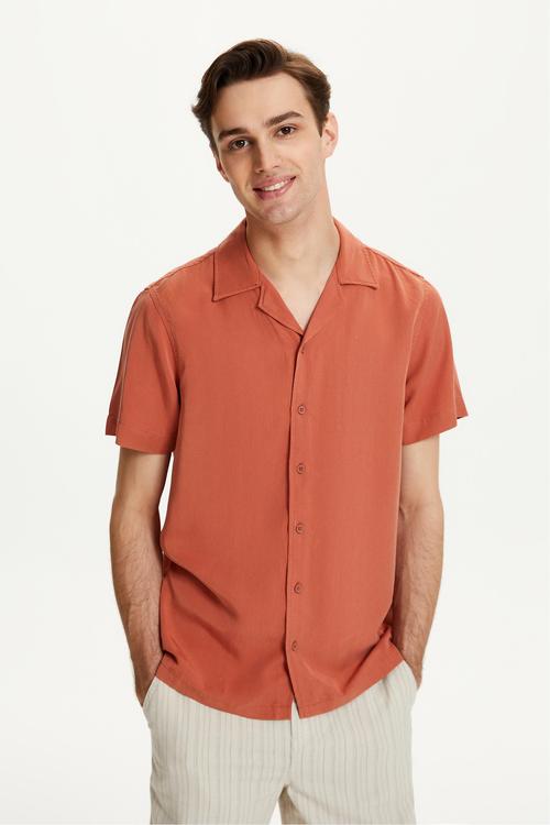  KISA KOLLU REGULAR FIT LİYOSEL GÖMLEK