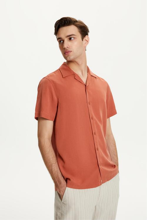  KISA KOLLU REGULAR FIT LİYOSEL GÖMLEK