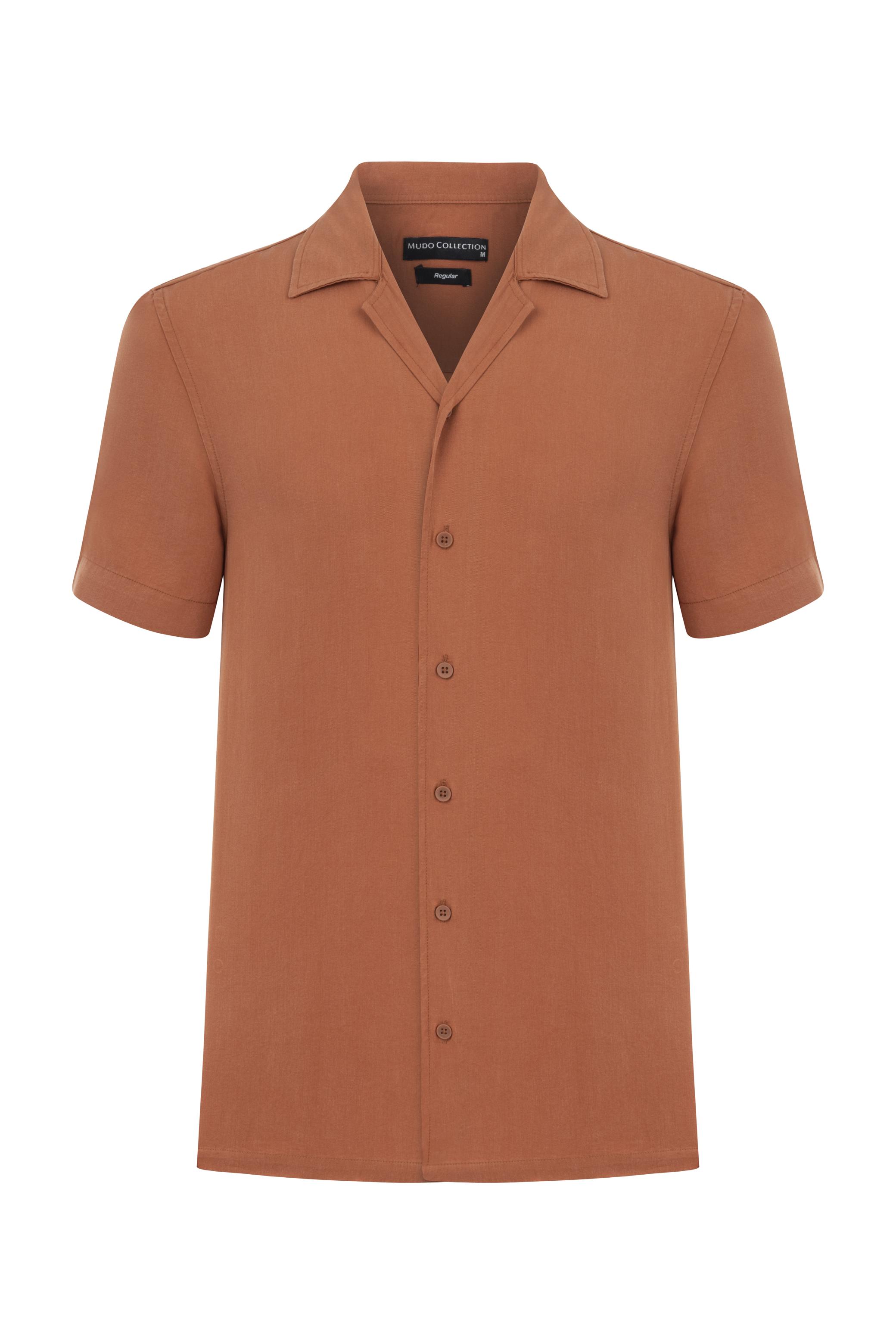 KISA KOLLU REGULAR FIT LİYOSEL GÖMLEK