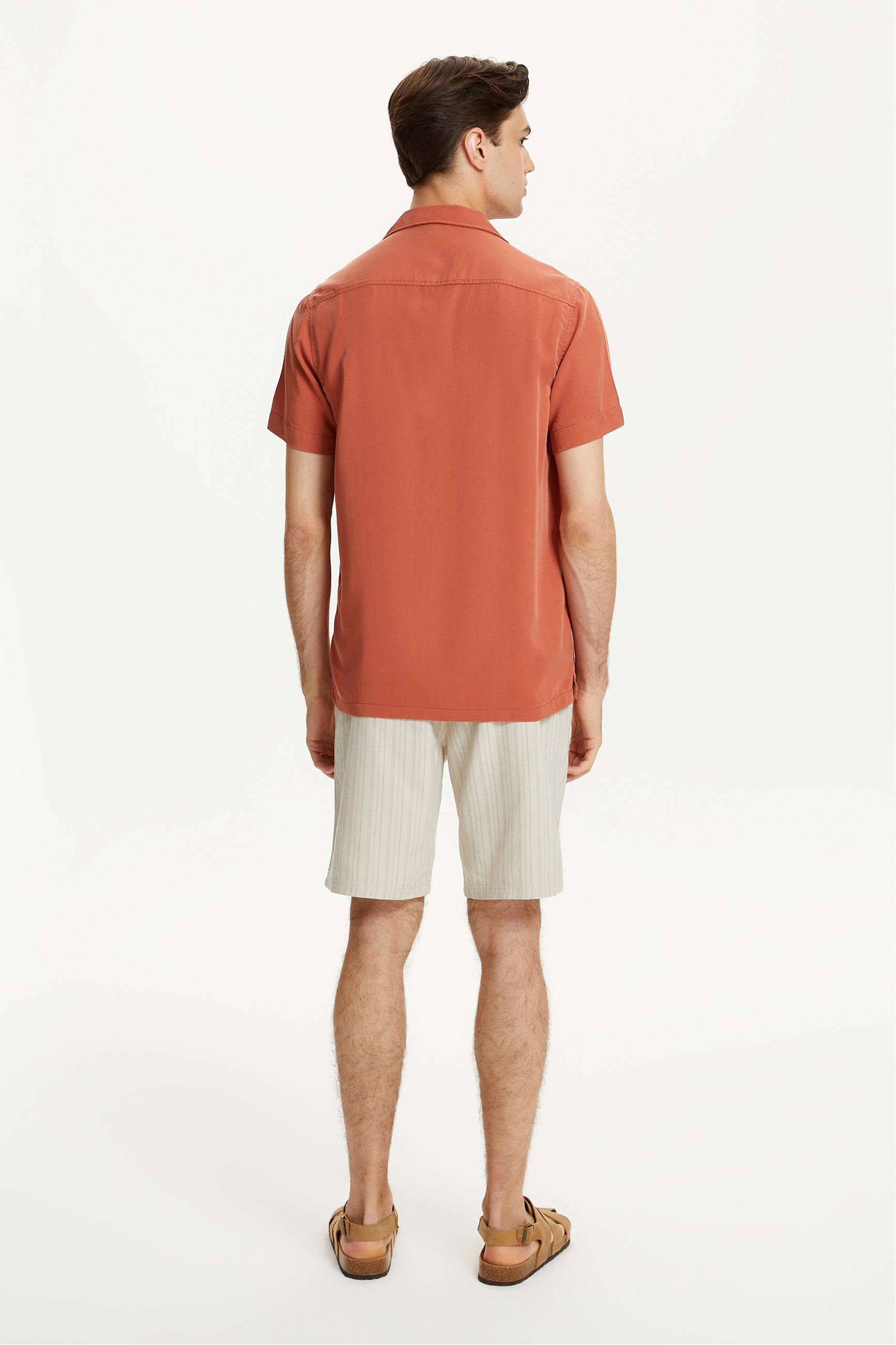 KISA KOLLU REGULAR FIT LİYOSEL GÖMLEK