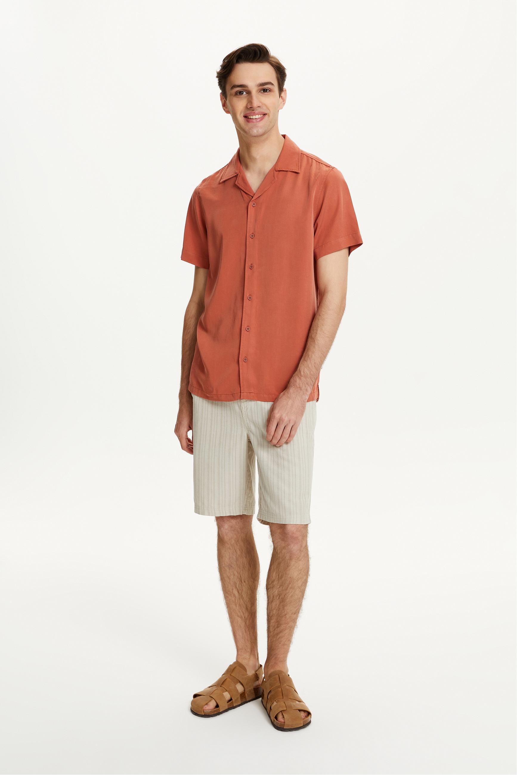 KISA KOLLU REGULAR FIT LİYOSEL GÖMLEK