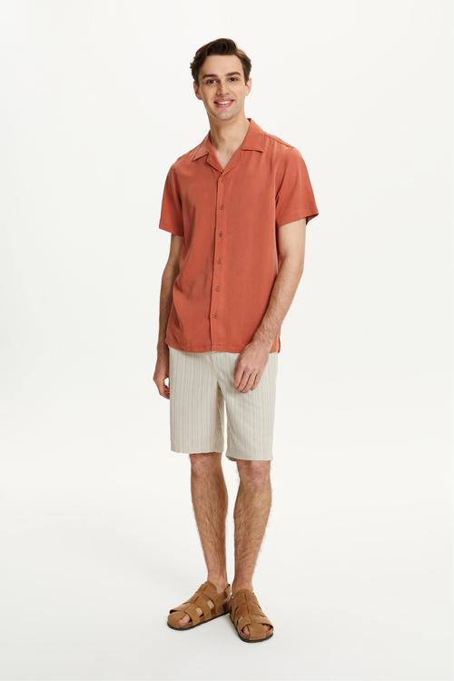  KISA KOLLU REGULAR FIT LİYOSEL GÖMLEK