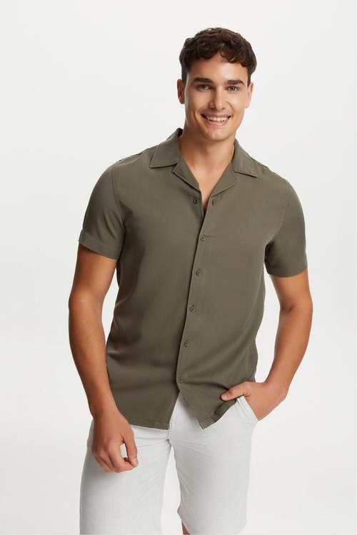  KISA KOLLU REGULAR FIT LİYOSEL GÖMLEK