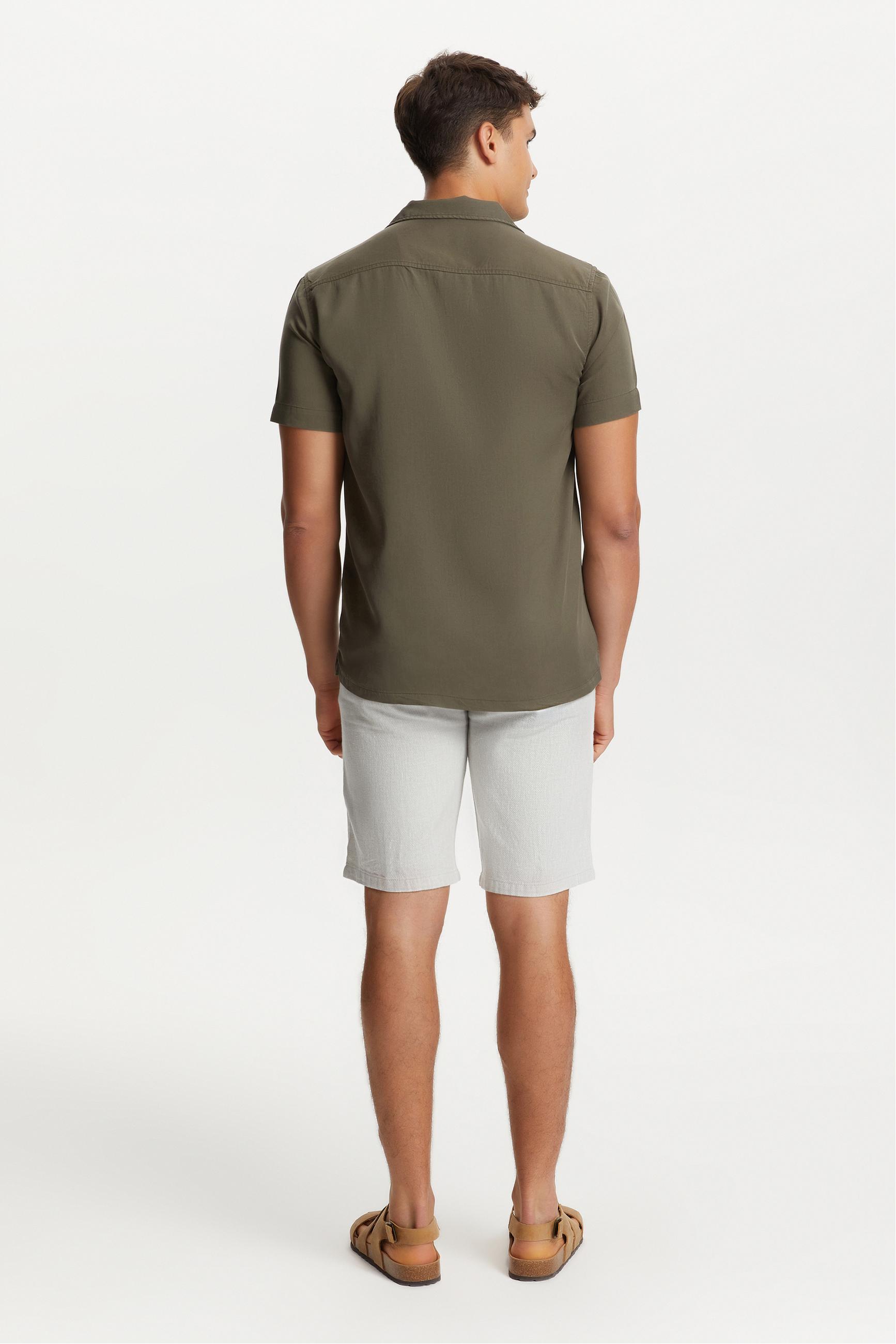 KISA KOLLU REGULAR FIT LİYOSEL GÖMLEK