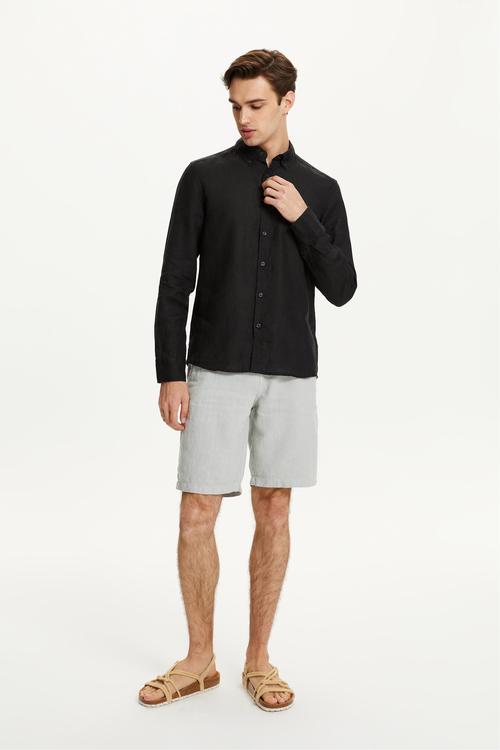  SLIM FIT KETEN GÖMLEK