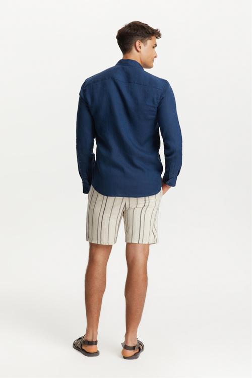  SLIM FIT KETEN GÖMLEK