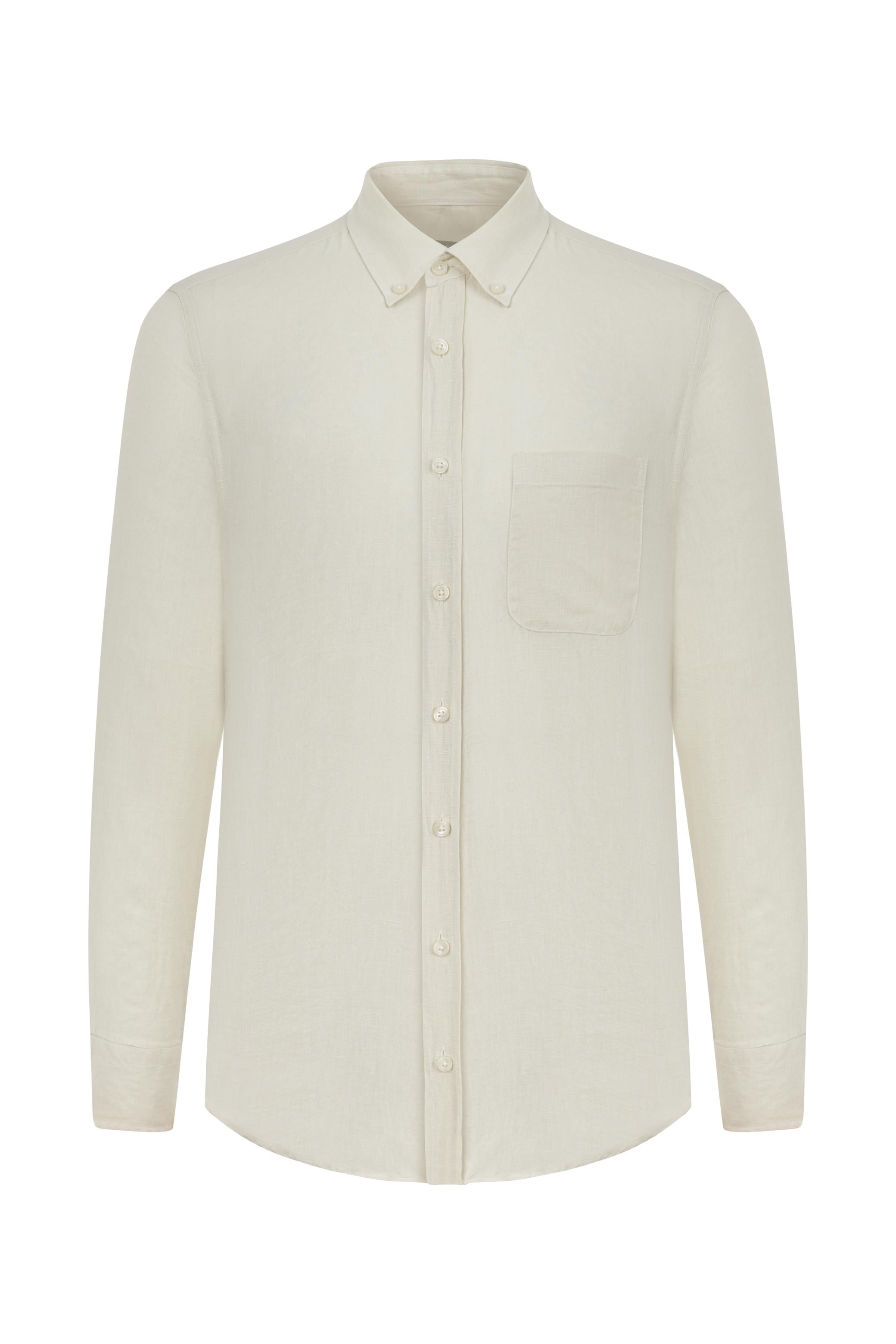 REGULAR FIT KETEN GÖMLEK