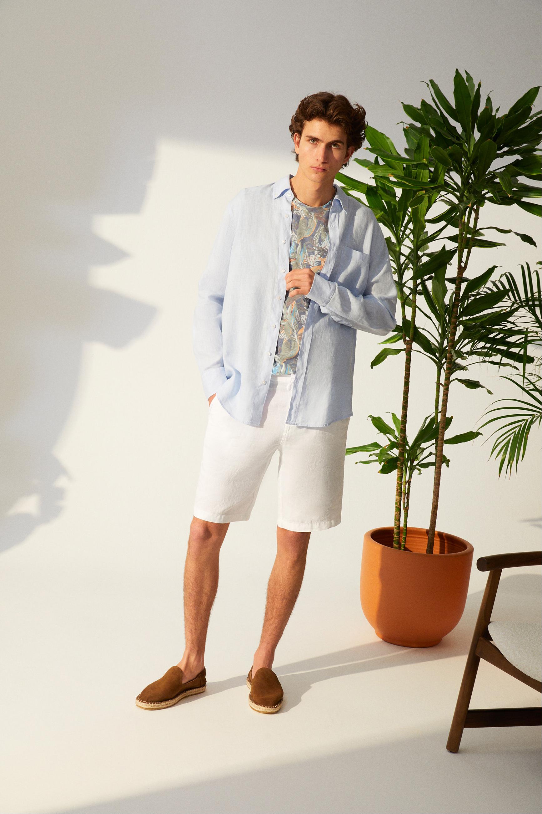 REGULAR FIT KETEN GÖMLEK