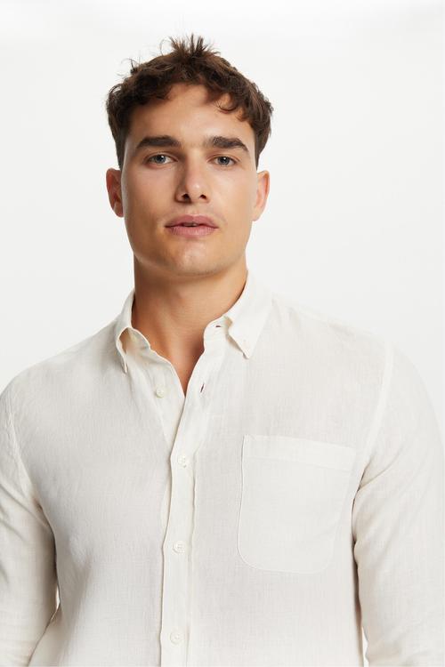  REGULAR FIT KETEN GÖMLEK