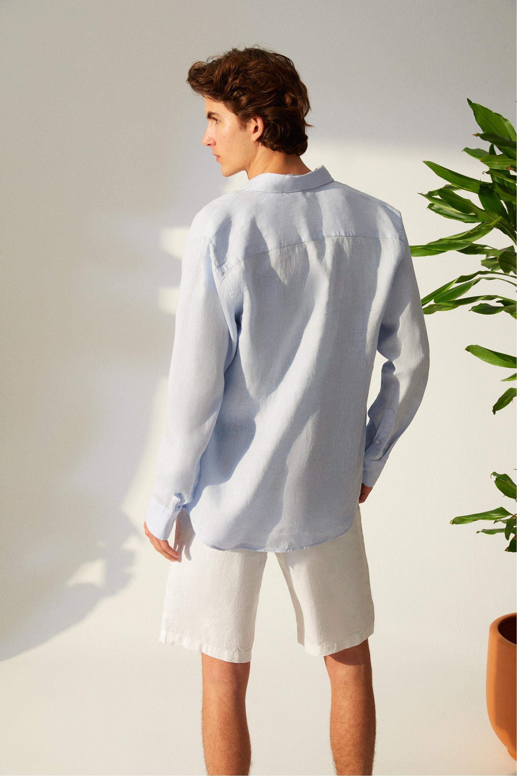 REGULAR FIT KETEN GÖMLEK