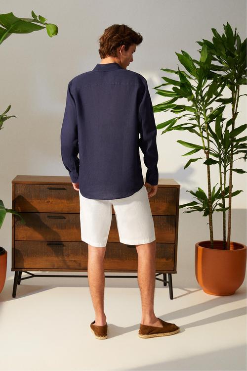  REGULAR FIT KETEN GÖMLEK