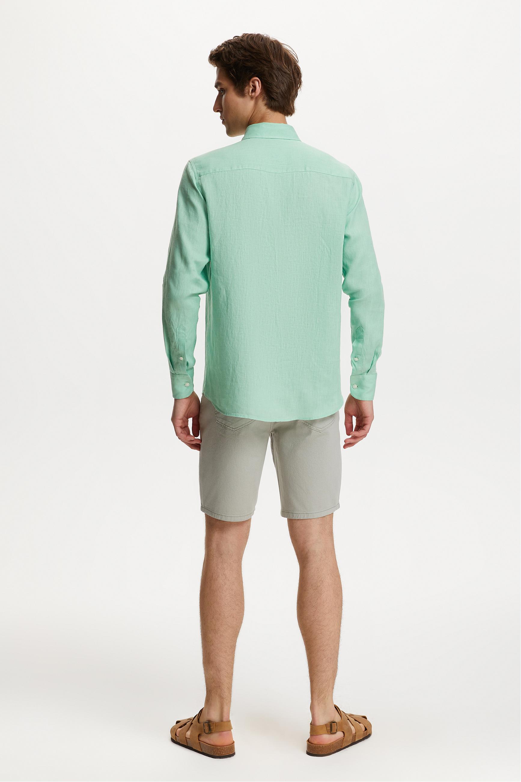 REGULAR FIT KETEN GÖMLEK