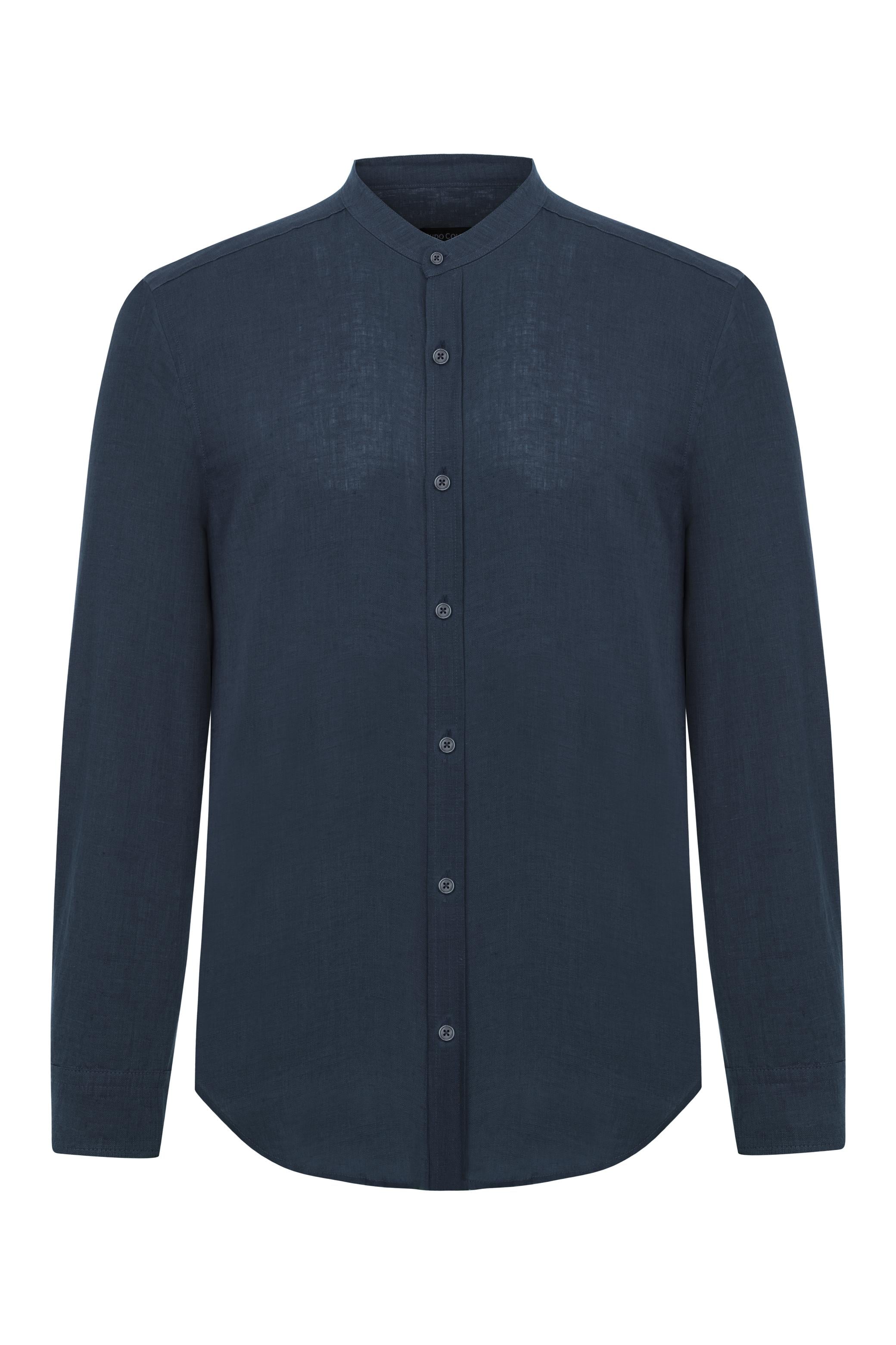 HAKİM YAKA REGULAR FIT KETEN GÖMLEK