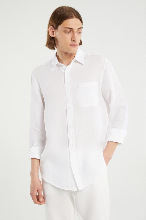  REGULAR FIT KETEN GÖMLEK