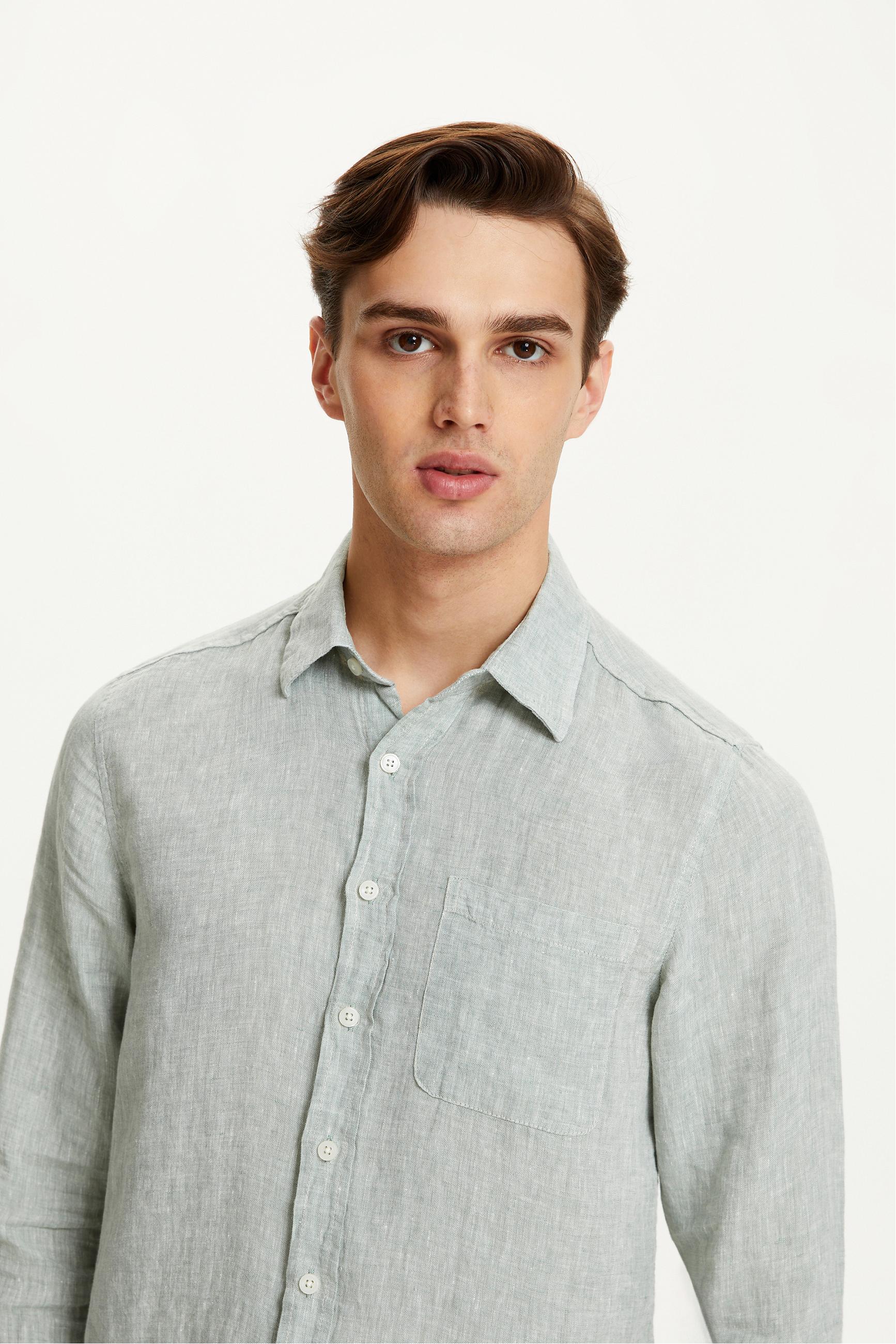 REGULAR FIT KETEN GÖMLEK