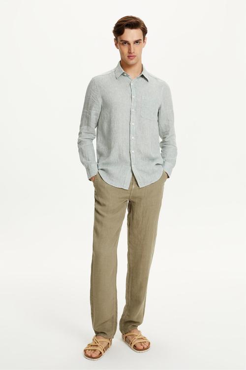  REGULAR FIT KETEN GÖMLEK