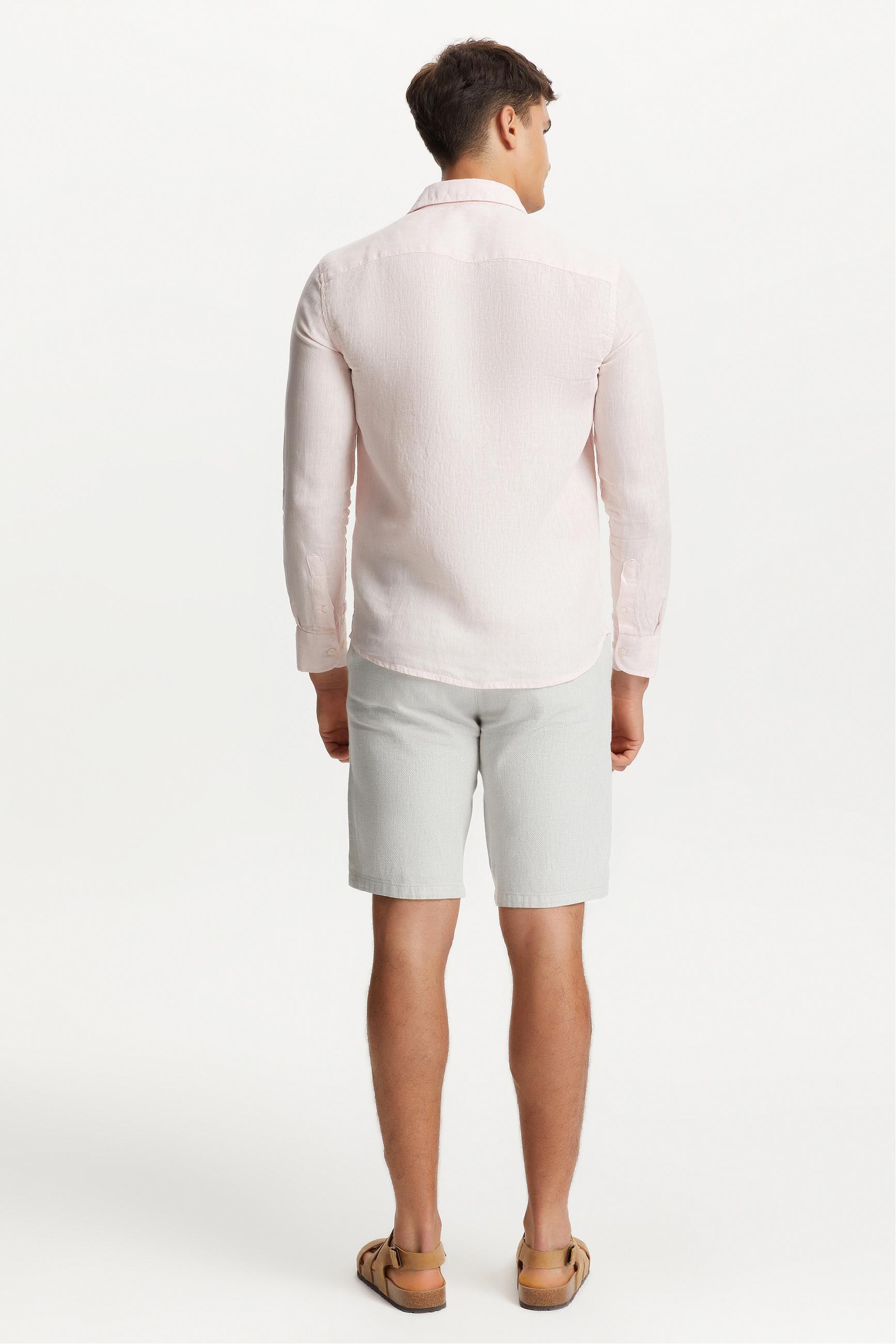 REGULAR FIT KETEN GÖMLEK