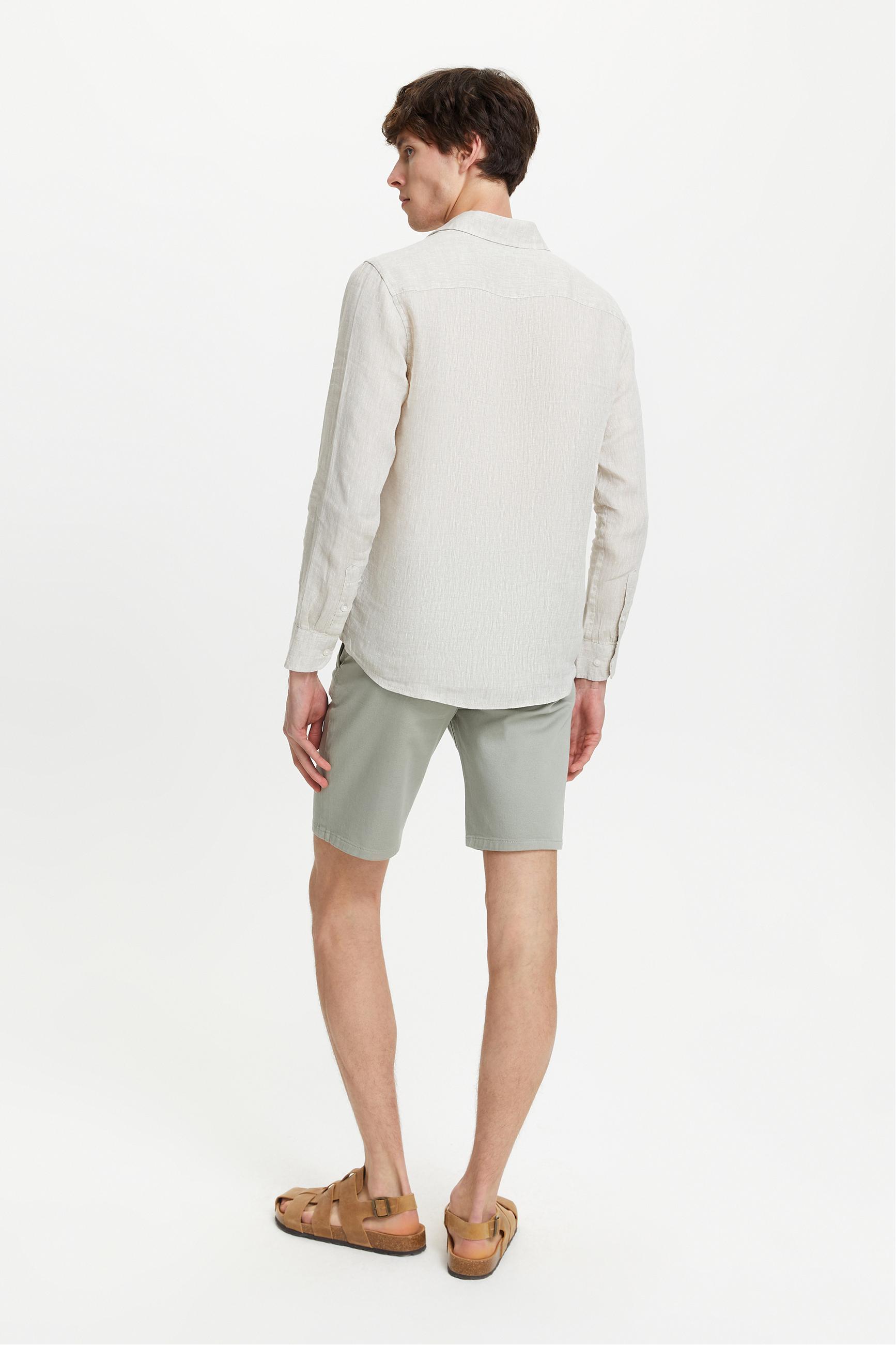 REGULAR FIT KETEN GÖMLEK