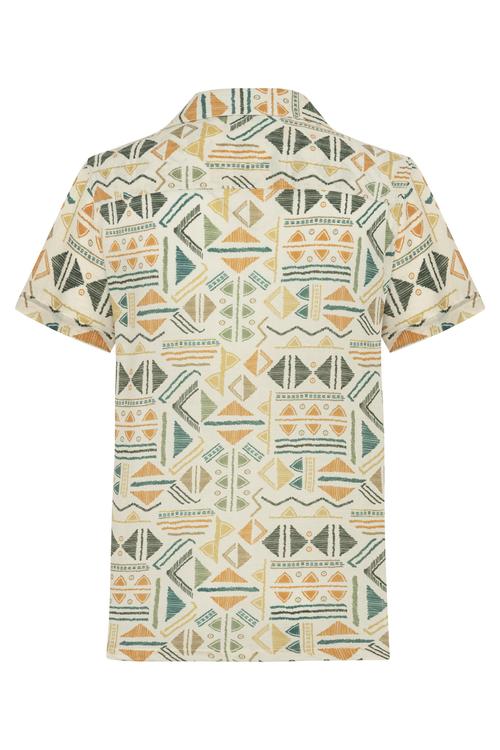  ETNİK DESENLİ KISA KOLLU REGULAR FIT GÖMLEK