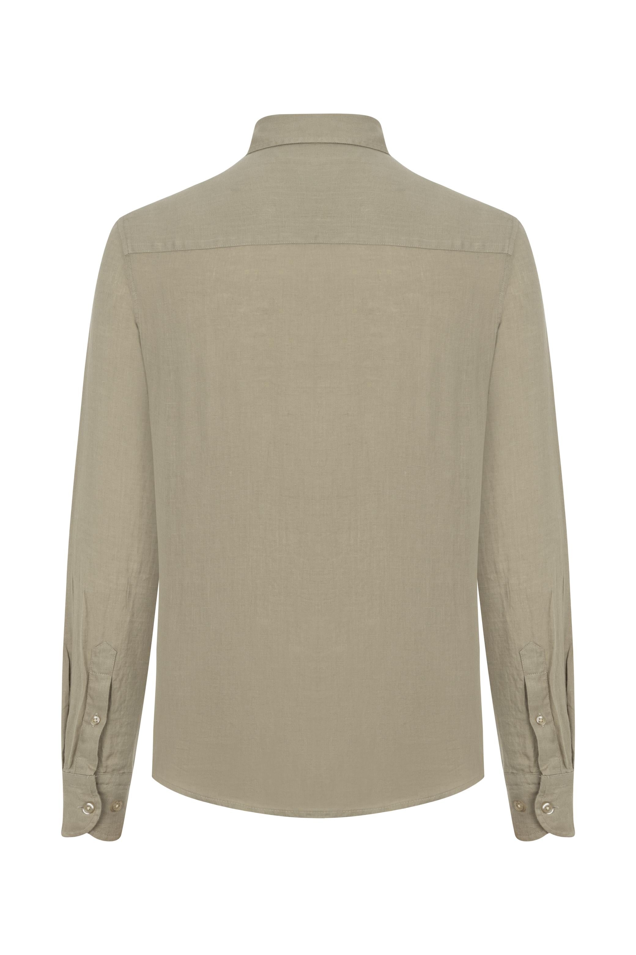 SLIM FIT KETEN GÖMLEK