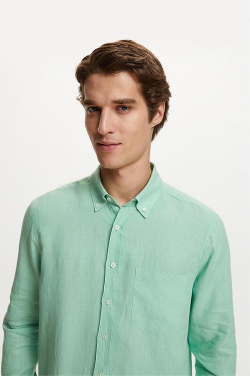  REGULAR FIT KETEN GÖMLEK