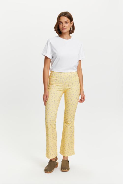  ÇİÇEK DESENLİ KISA İSPANYOL PAÇA PANTOLON