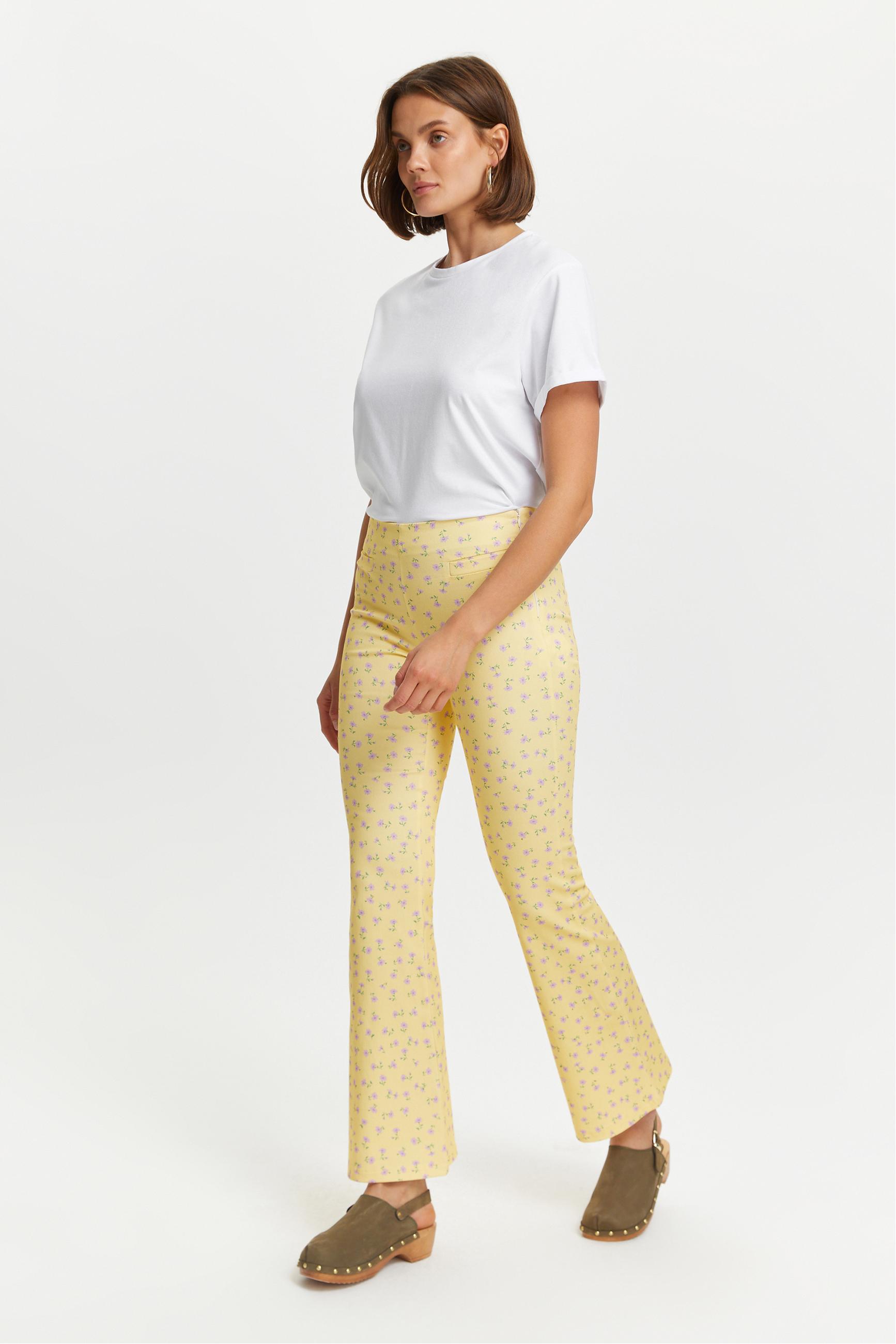 ÇİÇEK DESENLİ KISA İSPANYOL PAÇA PANTOLON