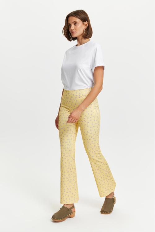  ÇİÇEK DESENLİ KISA İSPANYOL PAÇA PANTOLON