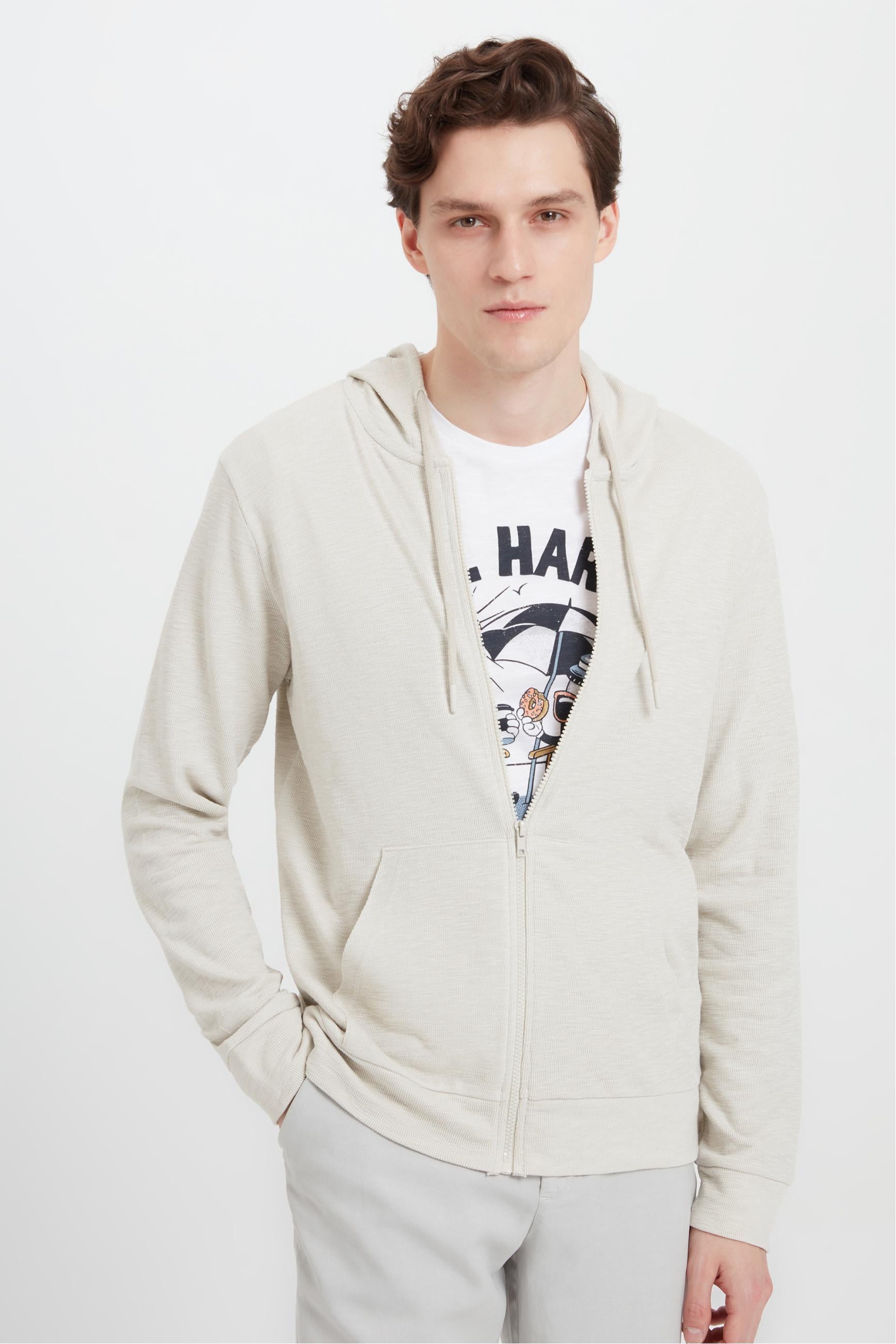 FERMUARLI KAPÜŞONLU SWEATSHIRT