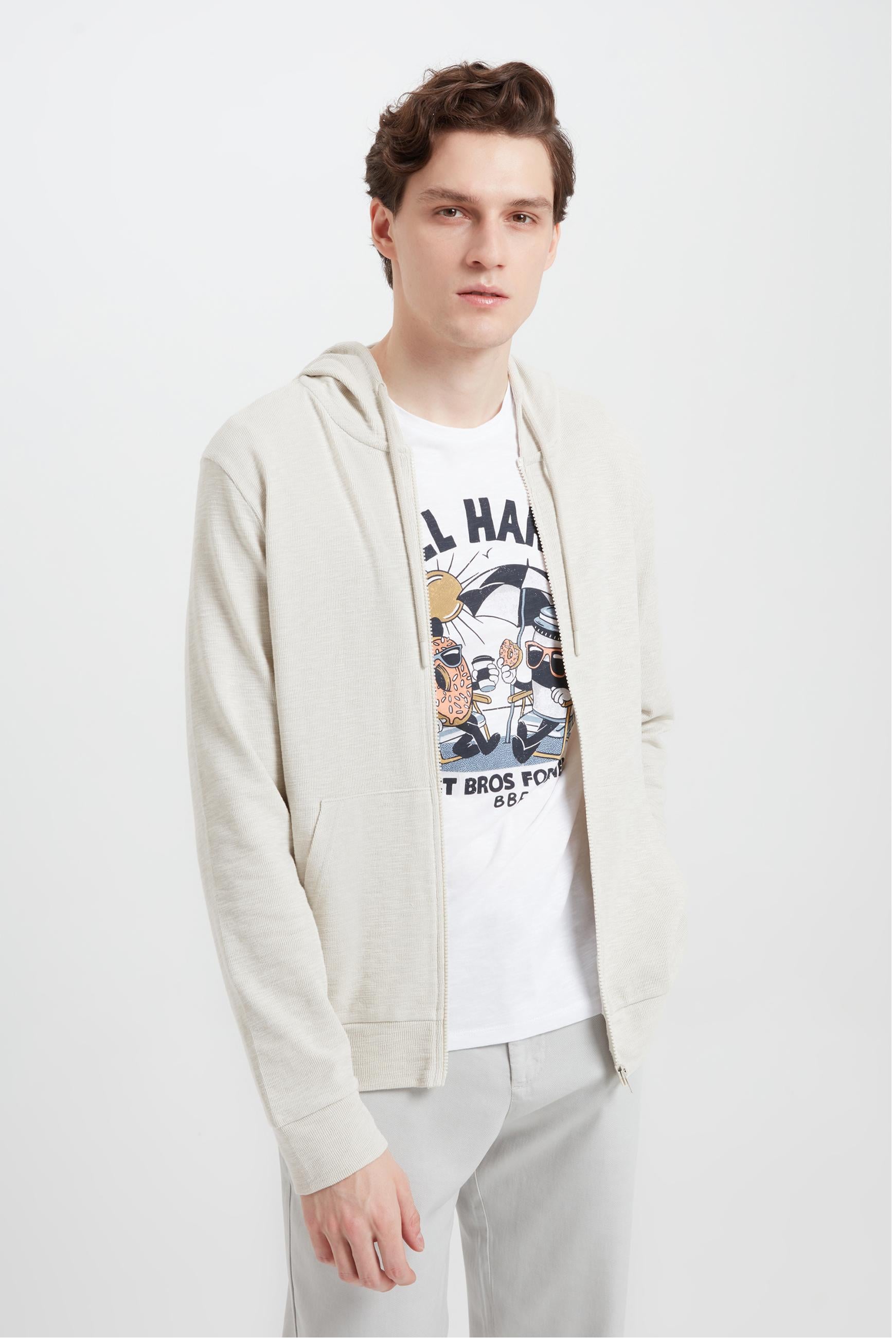 FERMUARLI KAPÜŞONLU SWEATSHIRT