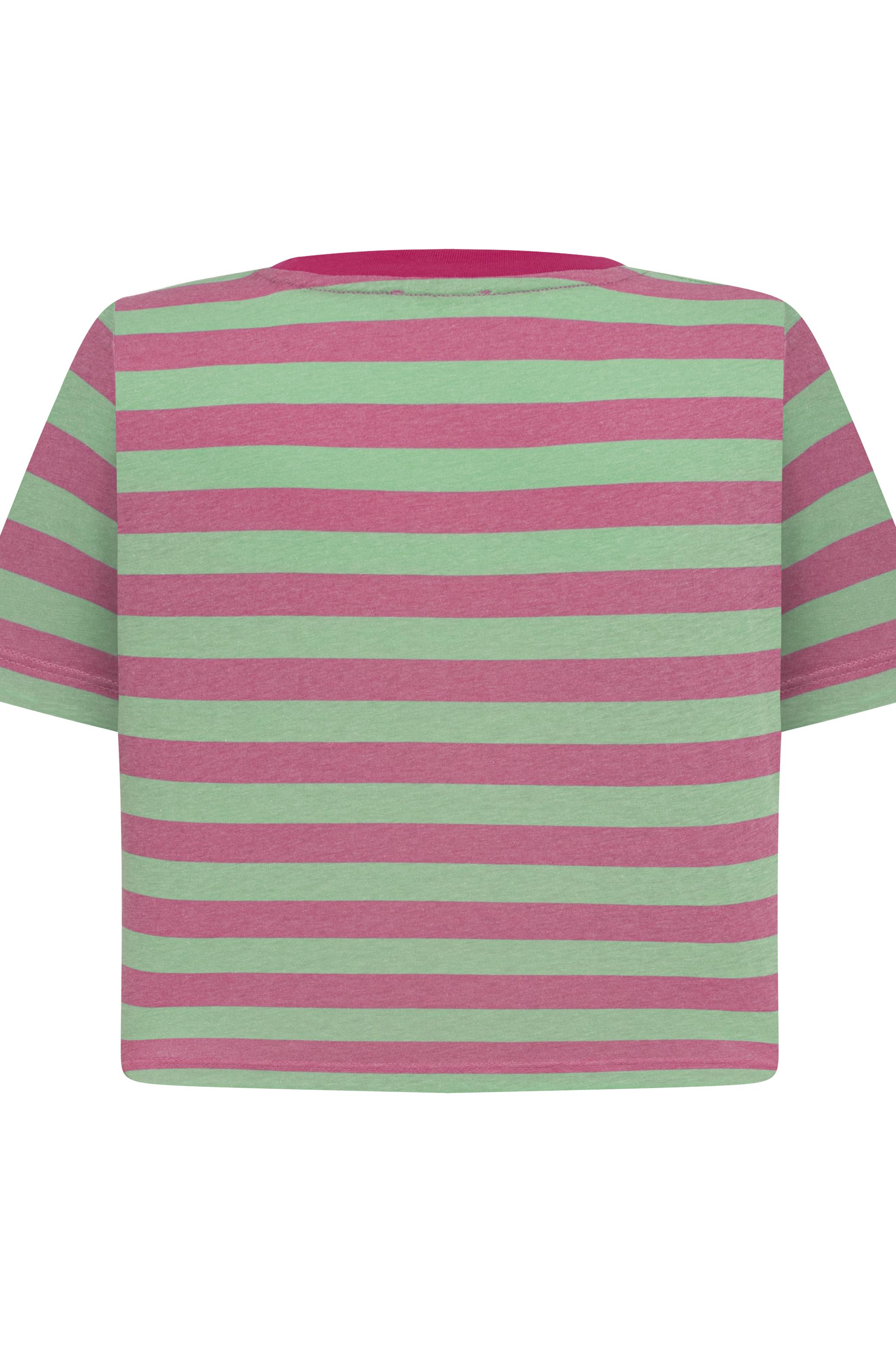 ÇİZGİLİ KISA KOLLU CROP T-SHIRT