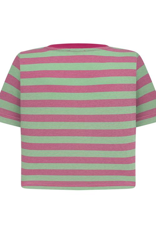  ÇİZGİLİ KISA KOLLU CROP T-SHIRT