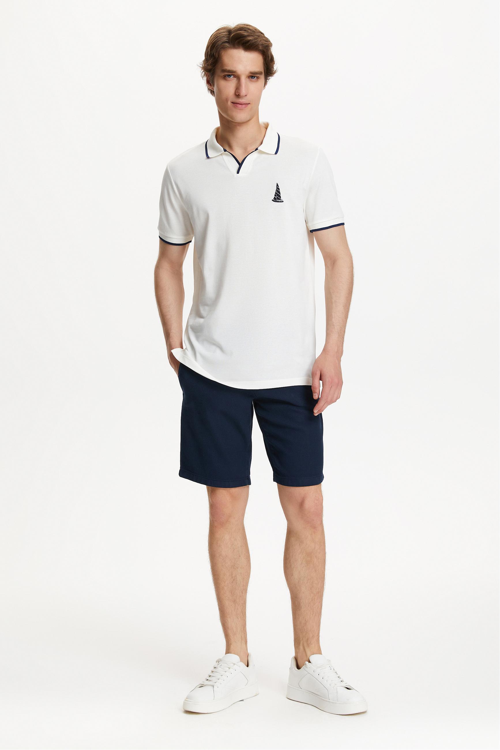 MARİN DETAYLI POLO YAKA KISA KOLLU T-SHIRT