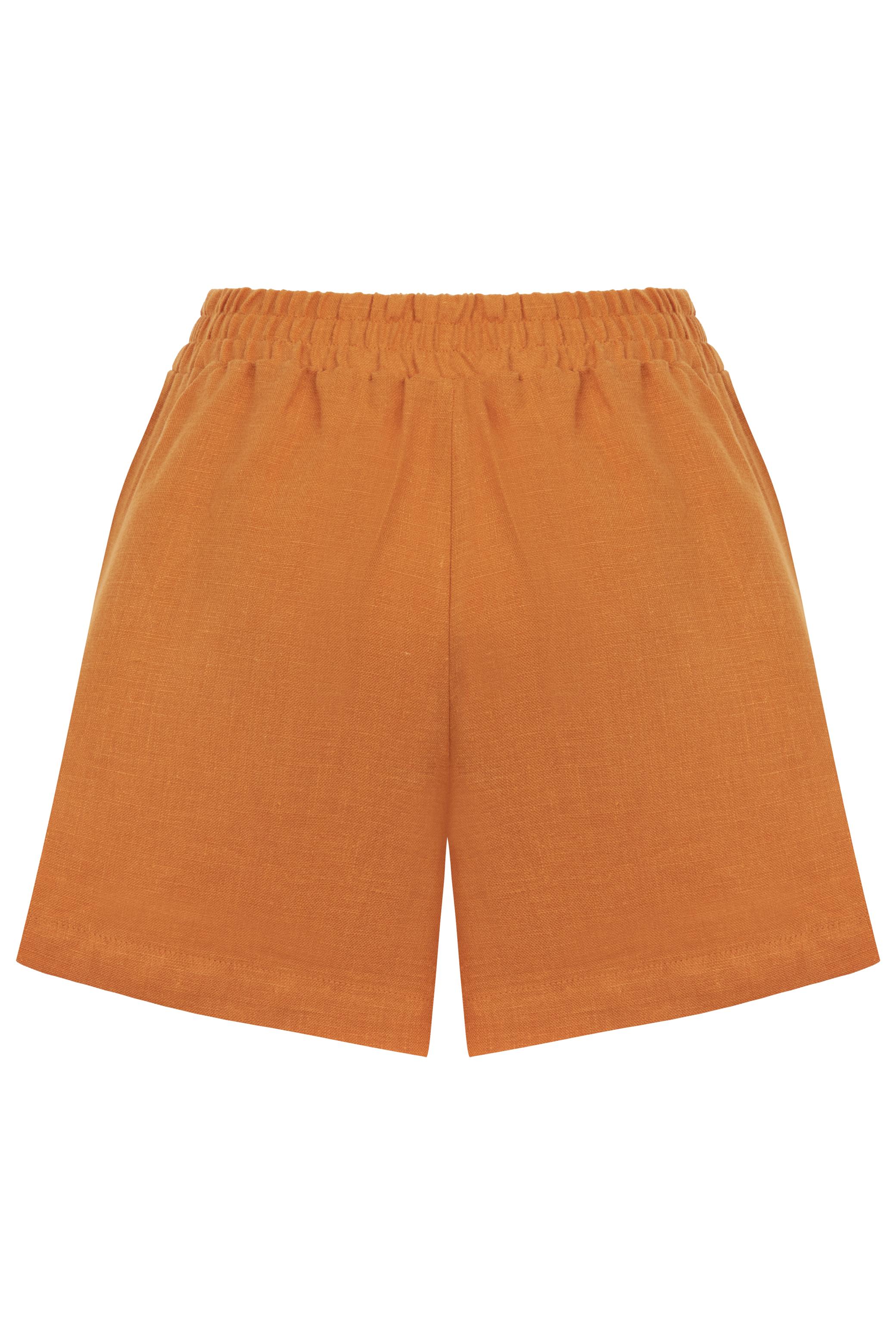 BAĞLAMA DETAYLI MİNİ KETEN ŞORT