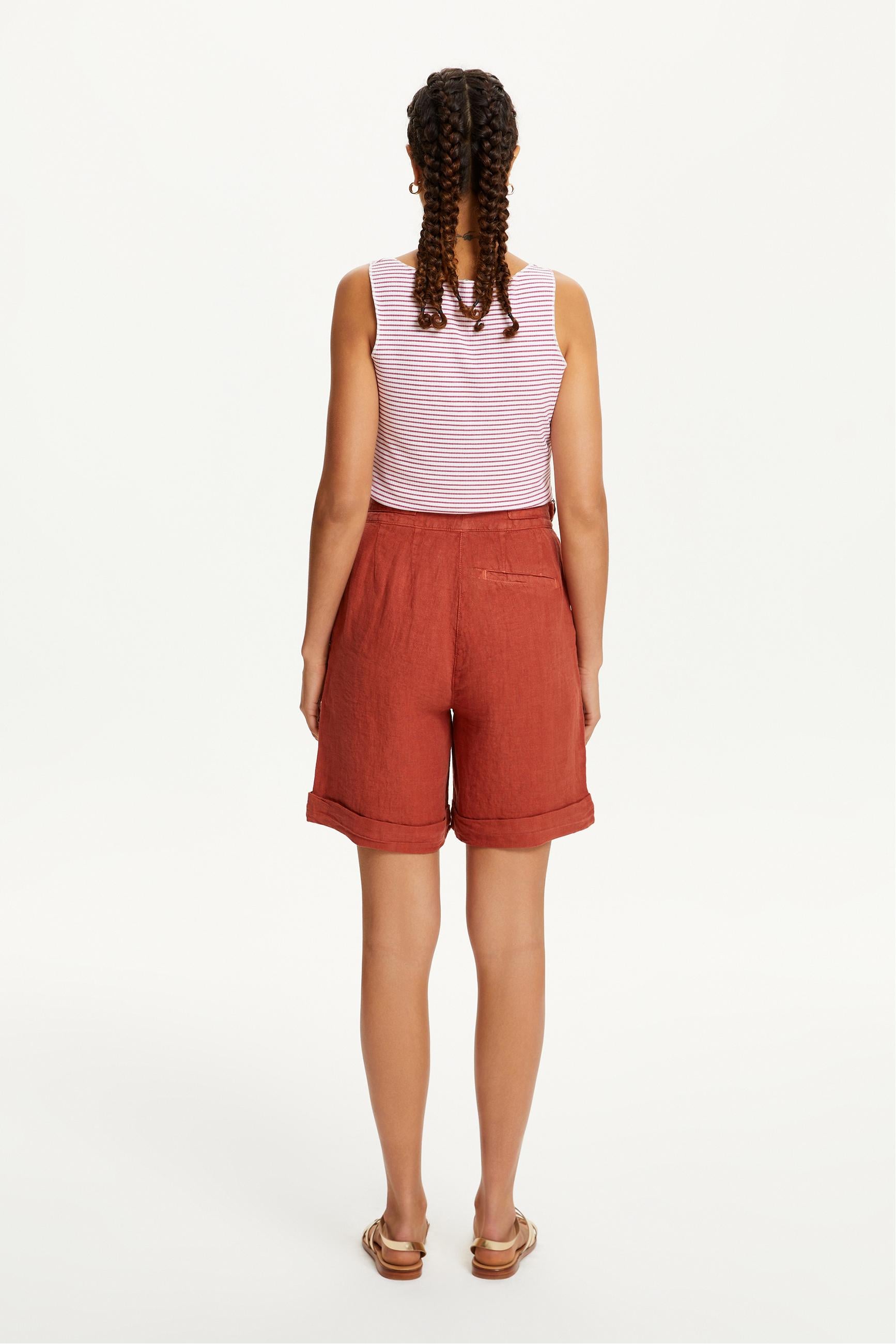 KEMERLİ KETEN ŞORT