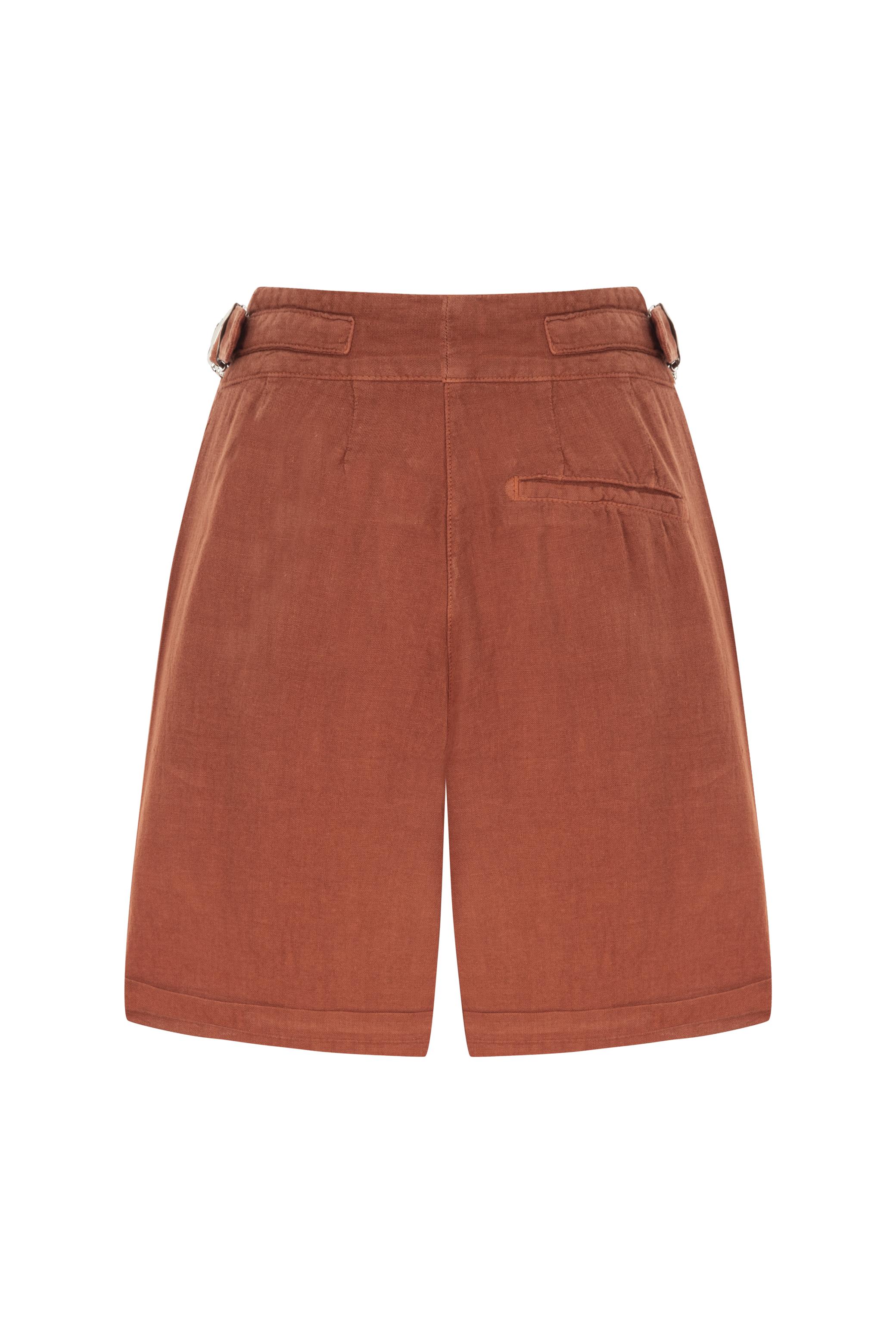 KEMERLİ KETEN ŞORT