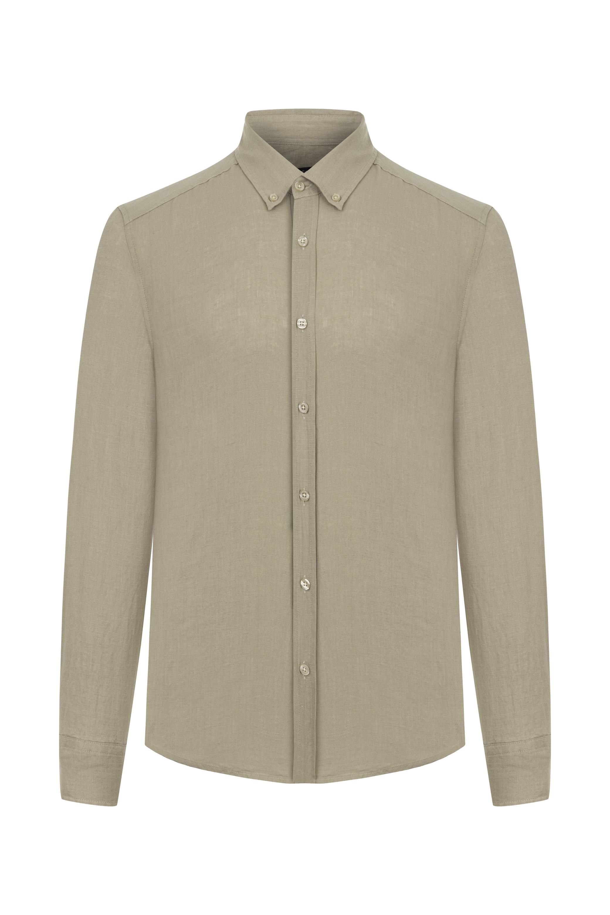 SLIM FIT KETEN GÖMLEK