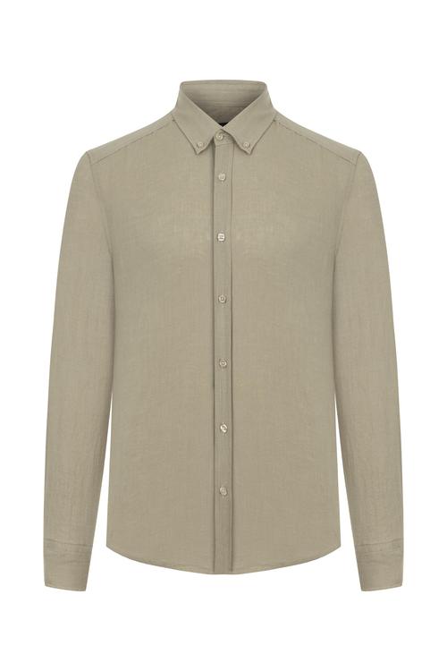  SLIM FIT KETEN GÖMLEK