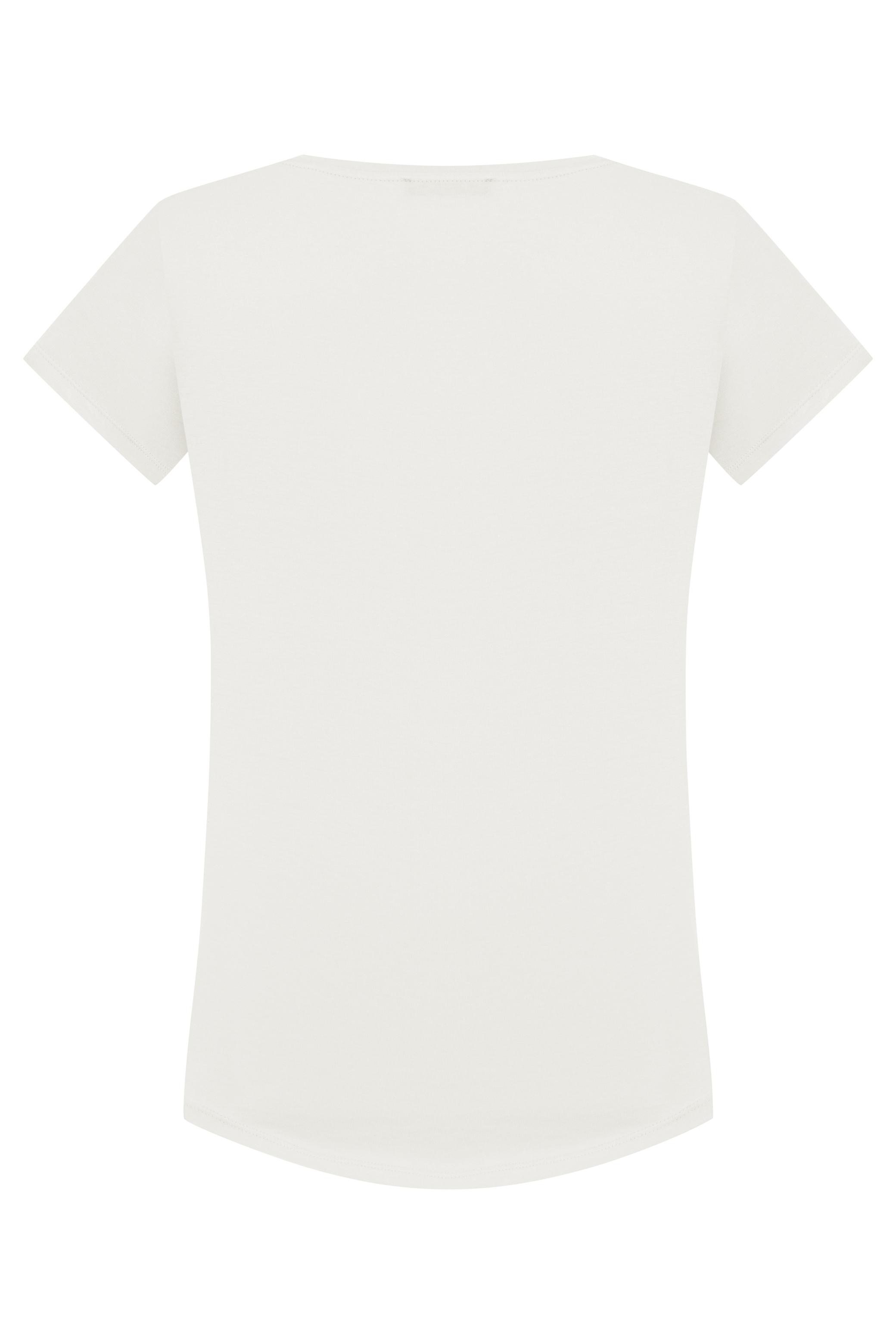ÇAPA BASKILI BİSİKLET YAKA T-SHIRT