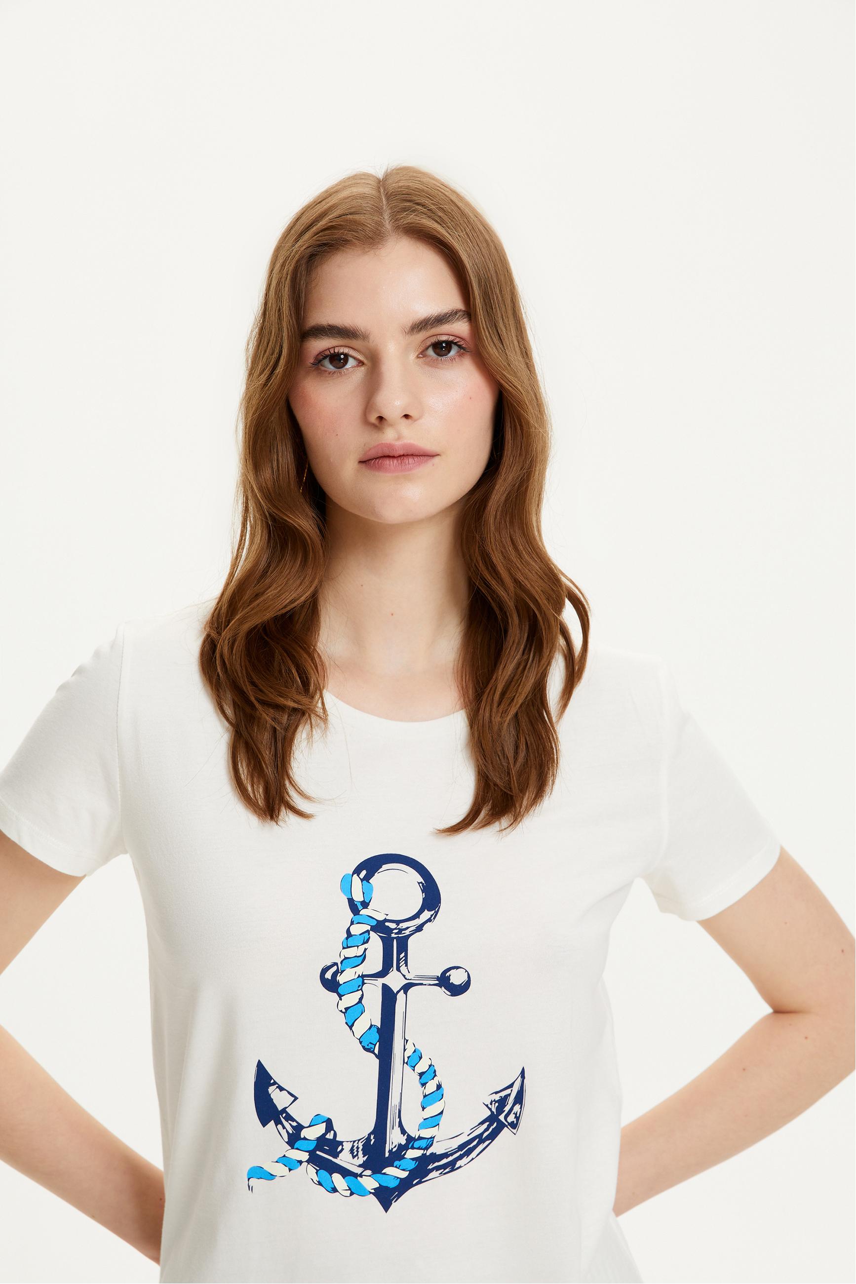 ÇAPA BASKILI BİSİKLET YAKA T-SHIRT